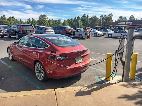 electric vehicle at charging station