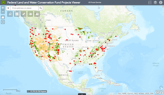 Federal Land and Water Conservation Fund Projects Viewer