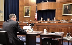 Oklahoma Attorney General Scott Pruitt testifying before a congressional committee.