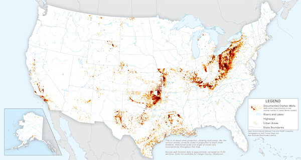 EDF map of orphan well is the US